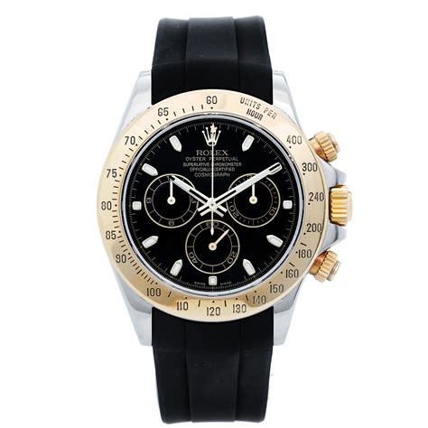 rolex gold daytona black strap